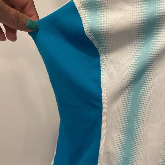 Womens Champion razor back shirt tee white and blue stripes size EXTRA LARGE - Picture 11 of 15